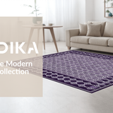 Ultra Soft Area Rug, Non Slip, Stain Resistant, Washable Area Rugs for Living Room, Bedroom, Vibrant Diamond Grid Aesthetic(Purple)
