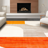 Ultra Soft Area Rug, Non Slip, Stain Resistant, Washable Area Rugs for Living Room, Bedroom, Rustic Tiled Orange Motif(Orange)