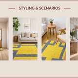 Ultra Soft Area Rug, Non Slip, Stain Resistant, Washable Area Rugs for Living Room, Bedroom, Vintage Distressed Printed(Yellow)