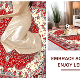 Ultra Soft Area Rug, Non Slip, Stain Resistant, Washable Area Rugs for Living Room, Bedroom, Vibrant Medallion Patterned Elegance(White)