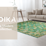 Ultra Soft Area Rug, Non Slip, Stain Resistant, Washable Area Rugs for Living Room, Bedroom, Faded Floral Rustic Charm(Blue)