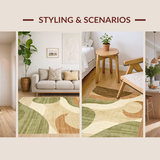 Contemporary Earthy Abstract Swirls(Beige)