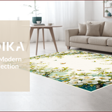 Ultra Soft Area Rug, Non Slip, Stain Resistant, Washable Area Rugs for Living Room, Bedroom, Vivid Floral Islamic Prayer Mat for Ramadan Travel(White)