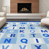 Ultra Soft Area Rug, Non Slip, Stain Resistant, Washable Area Rugs for Living Room, Bedroom, Elegant Soft Blue Grey Palette(Blue)