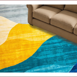 Ultra Soft Area Rug, Non Slip, Stain Resistant, Washable Area Rugs for Living Room, Bedroom, Contemporary Artistic Textured Motif(Yellow)