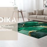 Ultra Soft Area Rug, Non Slip, Stain Resistant, Washable Area Rugs for Living Room, Bedroom, Modern Opulent Marble Aesthetic(Green)
