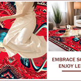 Ultra Soft Area Rug, Non Slip, Stain Resistant, Washable Area Rugs for Living Room, Bedroom, Nature-Inspired Sika Deer Faux Hide Carpet(Red)