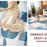 Ultra Soft Area Rug, Non Slip, Stain Resistant, Washable Area Rugs for Living Room, Bedroom, Chic Abstract Soft Surface Design(Blue)