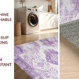Ultra Soft Area Rug, Non Slip, Stain Resistant, Washable Area Rugs for Living Room, Bedroom, Whimsical Lavender Diamond Composition(Purple)