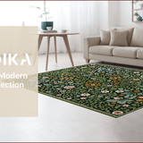 Ultra Soft Area Rug, Non Slip, Stain Resistant, Washable Area Rugs for Living Room, Bedroom, Maximalist Green Boho Living Room Non Slip Rug(Green)