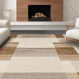 Ultra Soft Area Rug, Non Slip, Stain Resistant, Washable Area Rugs for Living Room, Bedroom, Elegant Subtle Striped Design(Beige)