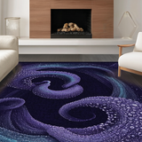 Ultra Soft Area Rug, Non Slip, Stain Resistant, Washable Area Rugs for Living Room, Bedroom, Deep Sea Creature Tentacle Carpet With Artistic Swirl Pattern For Home(Purple)
