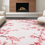 Ultra Soft Area Rug, Non Slip, Stain Resistant, Washable Area Rugs for Living Room, Bedroom, Contemporary Pink Petal Arrangement(Pink)