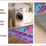 Ultra Soft Area Rug, Non Slip, Stain Resistant, Washable Area Rugs for Living Room, Bedroom, Whimsical Purple Pink Abstract Style(Blue)