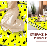 Ultra Soft Area Rug, Non Slip, Stain Resistant, Washable Area Rugs for Living Room, Bedroom, Elegant Yellow and Black Floral(Yellow)
