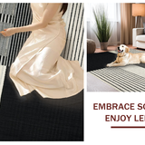 Ultra Soft Area Rug, Non Slip, Stain Resistant, Washable Area Rugs for Living Room, Bedroom, Black White Striped Runner, Modern Decor(Black)