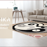 Ultra Soft Area Rug, Non Slip, Stain Resistant, Washable Area Rugs for Living Room, Bedroom, Trippy Yin Yang(Gray)