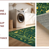 Ultra Soft Area Rug, Non Slip, Stain Resistant, Washable Area Rugs for Living Room, Bedroom, Artistic Dark Green Nature Print(Green)