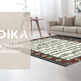 Ultra Soft Area Rug, Non Slip, Stain Resistant, Washable Area Rugs for Living Room, Bedroom, Bold Retro Rhythm Pattern Aesthetic(Red)