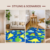 Ultra Soft Area Rug, Non Slip, Stain Resistant, Washable Area Rugs for Living Room, Bedroom, Charming Animal Fantasy Style(Blue)