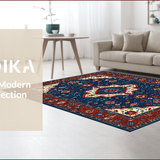 Elegant Blue Toned Geometric Elegance(Red)