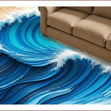 Ultra Soft Area Rug, Non Slip, Stain Resistant, Washable Area Rugs for Living Room, Bedroom, Beach Theme Non-Slip Carpet for Girls' Playroom(Blue)