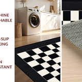 Contemporary Black and Ivory Checkerboard(Black)