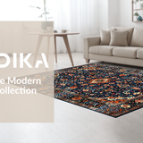 Elegant Blue Orange Geometric Fusion(Blue)