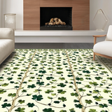Delicate Green Leafy Print Style(Beige)