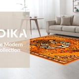 Ultra Soft Area Rug, Non Slip, Stain Resistant, Washable Area Rugs for Living Room, Bedroom, Fun Safari Themed Decorative Piece(Orange)