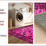 Ultra Soft Area Rug, Non Slip, Stain Resistant, Washable Area Rugs for Living Room, Bedroom, Playful Pink Animal Print Charm(Pink)