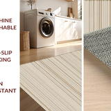 Ultra Soft Area Rug, Non Slip, Stain Resistant, Washable Area Rugs for Living Room, Bedroom, Rustic Warm Tones Coastal Inspiration(Beige)