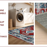 Ultra Soft Area Rug, Non Slip, Stain Resistant, Washable Area Rugs for Living Room, Bedroom, Rustic Red Medallion Design(Red)