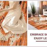Ultra Soft Area Rug, Non Slip, Stain Resistant, Washable Area Rugs for Living Room, Bedroom, Rustic Vintage Aztec Influence(Orange)