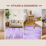 Ultra Soft Area Rug, Non Slip, Stain Resistant, Washable Area Rugs for Living Room, Bedroom, Artistic Fluid Ombre Effect(Purple)