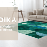 Chic Curved Line Composition in Cool Tones(Green)