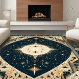Ultra Soft Area Rug, Non Slip, Stain Resistant, Washable Area Rugs for Living Room, Bedroom, Mystical Crescent Stellar Aesthetic(Blue)