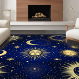 Ultra Soft Area Rug, Non Slip, Stain Resistant, Washable Area Rugs for Living Room, Bedroom, Charming Sunbeam and Moonlight Fusion(Blue)