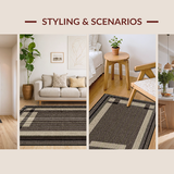 Ultra Soft Area Rug, Non Slip, Stain Resistant, Washable Area Rugs for Living Room, Bedroom, Contemporary Rustic Checkerboard Elegance(Beige)