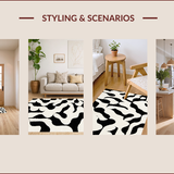 Ultra Soft Area Rug, Non Slip, Stain Resistant, Washable Area Rugs for Living Room, Bedroom, Geometric Contemporary Bedroom Area Rug High Traffic Safe(Beige)