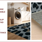 Ultra Soft Area Rug, Non Slip, Stain Resistant, Washable Area Rugs for Living Room, Bedroom, Contemporary Animal Print Bedroom Rug for Minimalist Decor(Black)