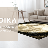 Ultra Soft Area Rug, Non Slip, Stain Resistant, Washable Area Rugs for Living Room, Bedroom, Sophisticated Minimalist Linear Shapes(Gold)