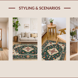 Ultra Soft Area Rug, Non Slip, Stain Resistant, Washable Area Rugs for Living Room, Bedroom, Elegant Spring Garden Aesthetic(Green)