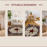 Ultra Soft Area Rug, Non Slip, Stain Resistant, Washable Area Rugs for Living Room, Bedroom, Vintage Rustic Geometric Charm(Beige)