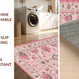 Ultra Soft Area Rug, Non Slip, Stain Resistant, Washable Area Rugs for Living Room, Bedroom, Delicate Watercolor Floral Impression(Pink)