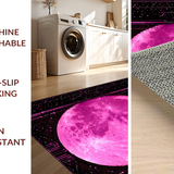 Ultra Soft Area Rug, Non Slip, Stain Resistant, Washable Area Rugs for Living Room, Bedroom, Whimsical Botanical Monochrome Patterns(Pink)