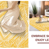 Ultra Soft Area Rug, Non Slip, Stain Resistant, Washable Area Rugs for Living Room, Bedroom, Radiant Yellow Geometric Style(Yellow)