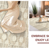 Ultra Soft Area Rug, Non Slip, Stain Resistant, Washable Area Rugs for Living Room, Bedroom, Whimsical Scalloped Boho Delight(Beige)