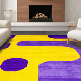 Ultra Soft Area Rug, Non Slip, Stain Resistant, Washable Area Rugs for Living Room, Bedroom, Whimsical Plush Graphic Accent(Yellow)