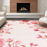 Ultra Soft Area Rug, Non Slip, Stain Resistant, Washable Area Rugs for Living Room, Bedroom, Brightly Colored Nature Theme Accent(Pink)